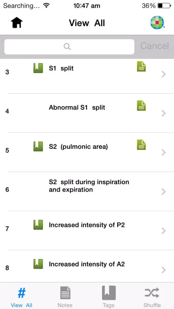 Tangkapan layar Breath & Heart Sounds: Auscultation Skills Audio Review