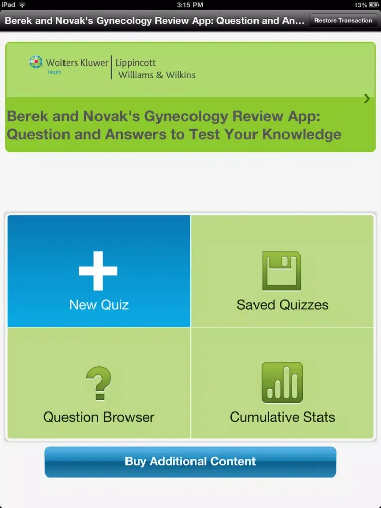 Berek and Novak's Gynecology Review App: Question and Answers to Test Your Knowledge iPad  Screenshots