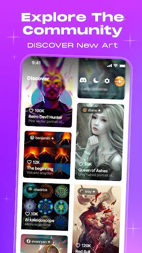 Capturas de tela do WOMBO Dream - AI Art Generator
