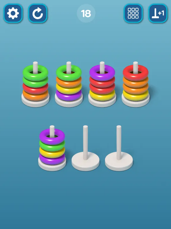 Tangkapan layar Hoop Stack: Color Sort 3D iPad 