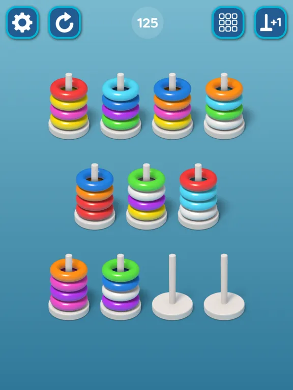 Tangkapan layar Hoop Stack: Color Sort 3D iPad 