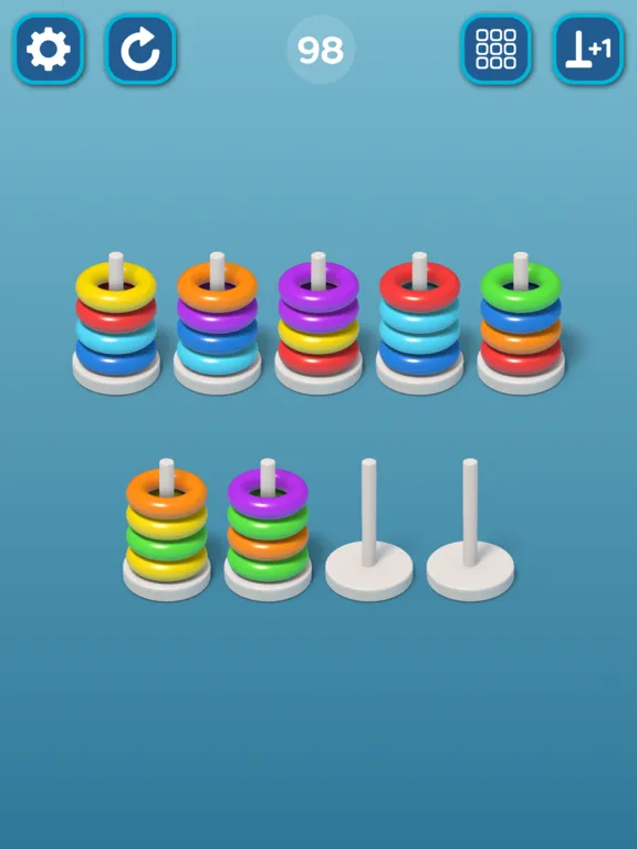Tangkapan layar Hoop Stack: Color Sort 3D iPad 