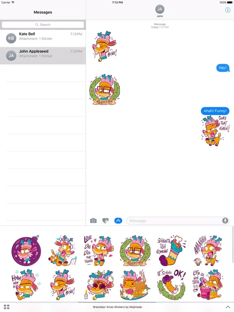 Скриншоты Braindeer Xmas Stickers by Mojimade iPad 