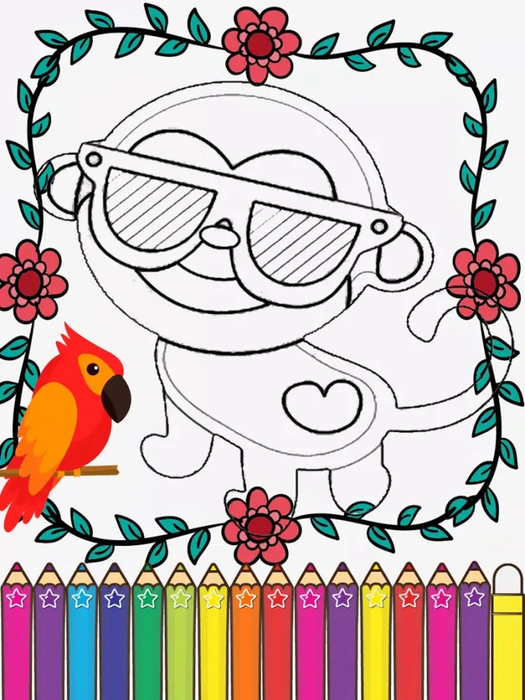 Monkeys Coloring Fun for kids the First Edition iPad  Screenshots