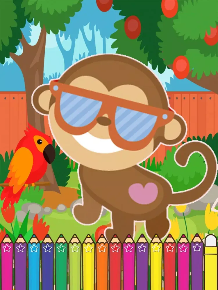 Monkeys Coloring Fun for kids the First Edition iPad  Screenshots