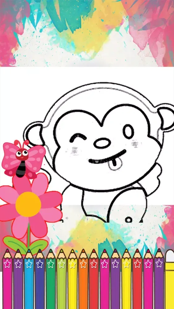 Tangkapan layar Monkeys Coloring Fun for kids the Second Edition