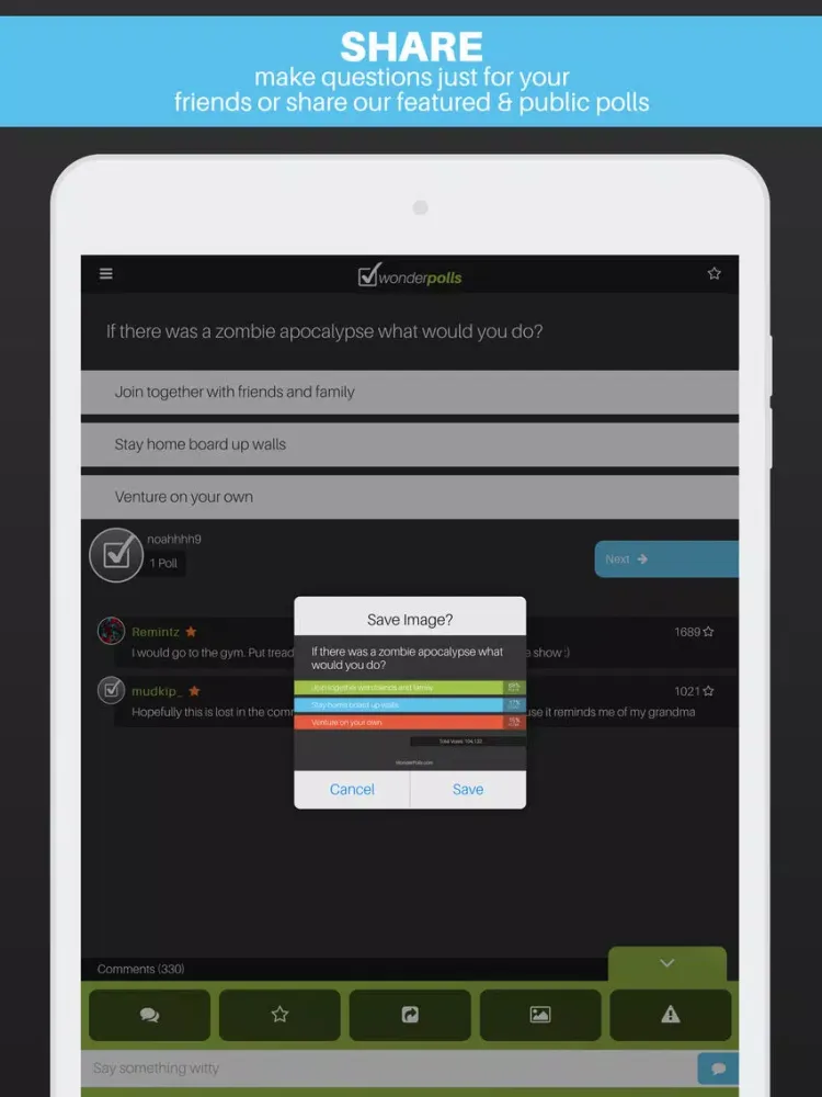 Capturas de pantalla de Wonder Polls: Question Everything! iPad 
