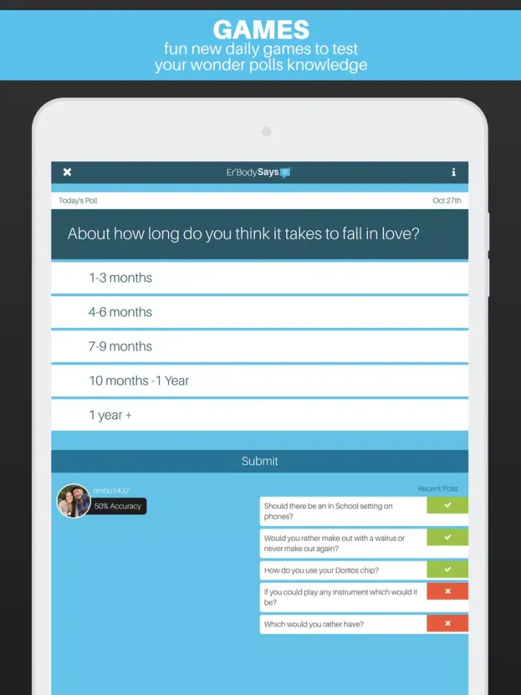 Capturas de pantalla de Wonder Polls: Question Everything! iPad 