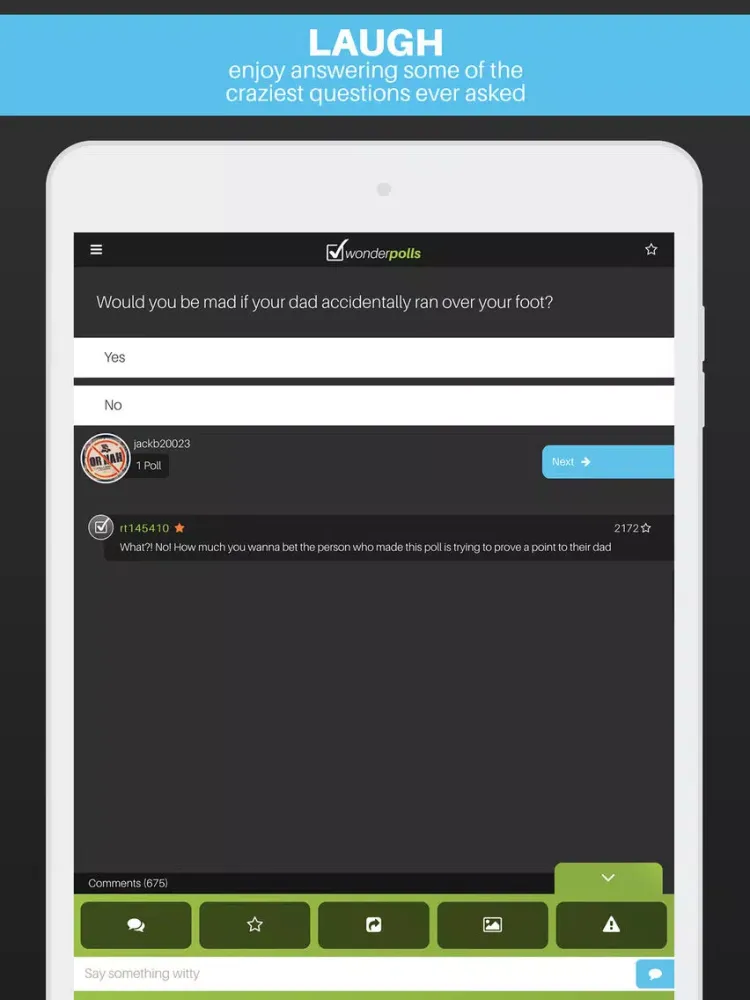 Capturas de pantalla de Wonder Polls: Question Everything! iPad 