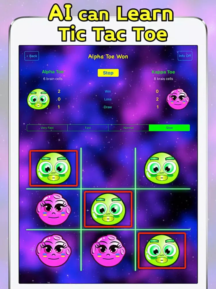AI Toe - AI Learns Tic Tac Toe iPad Screenshots