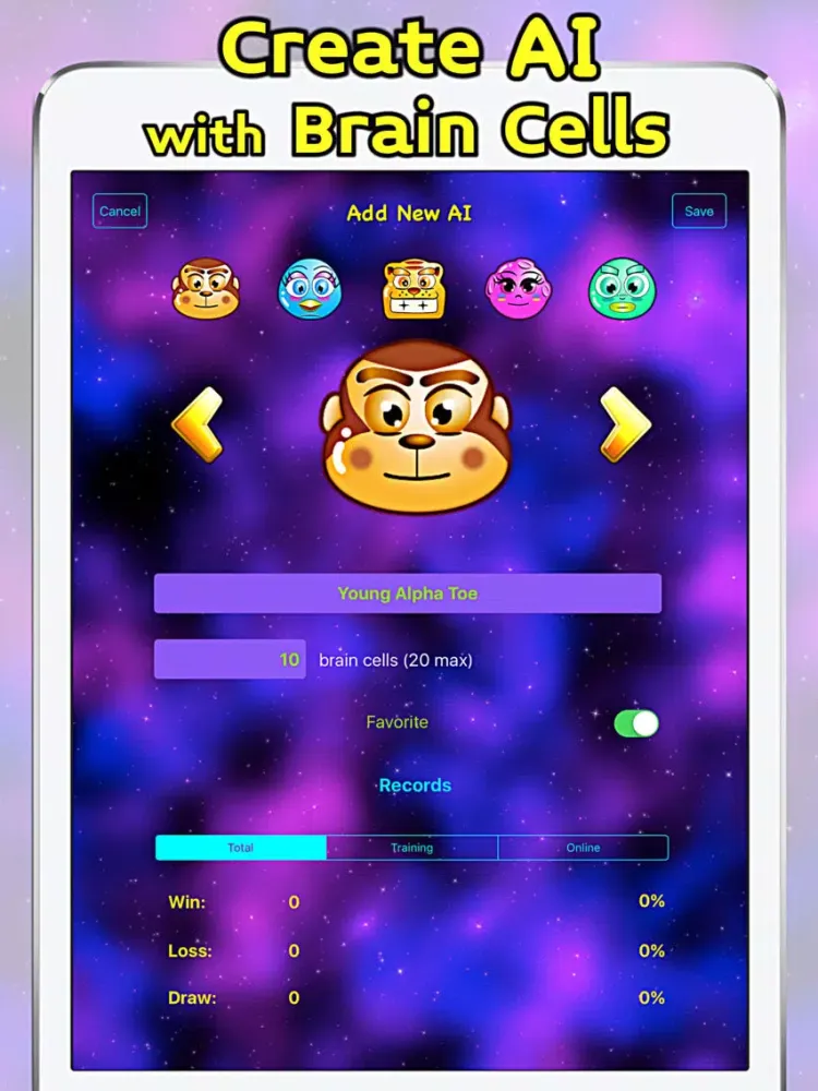AI Toe - AI Learns Tic Tac Toe iPad Screenshots
