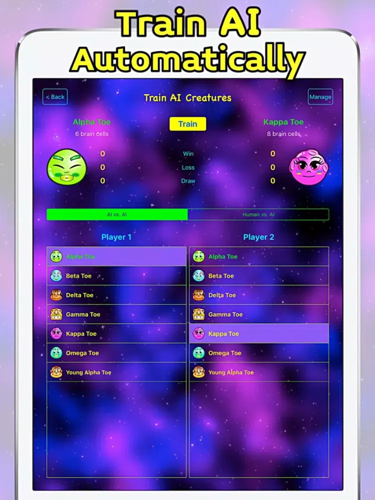 AI Toe - AI Learns Tic Tac Toe iPad Screenshots