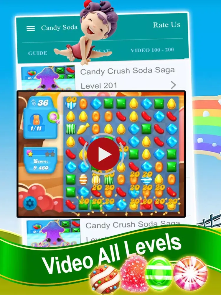 Guide for Candy Crush Soda Saga - Video All Level iPad 應用截圖