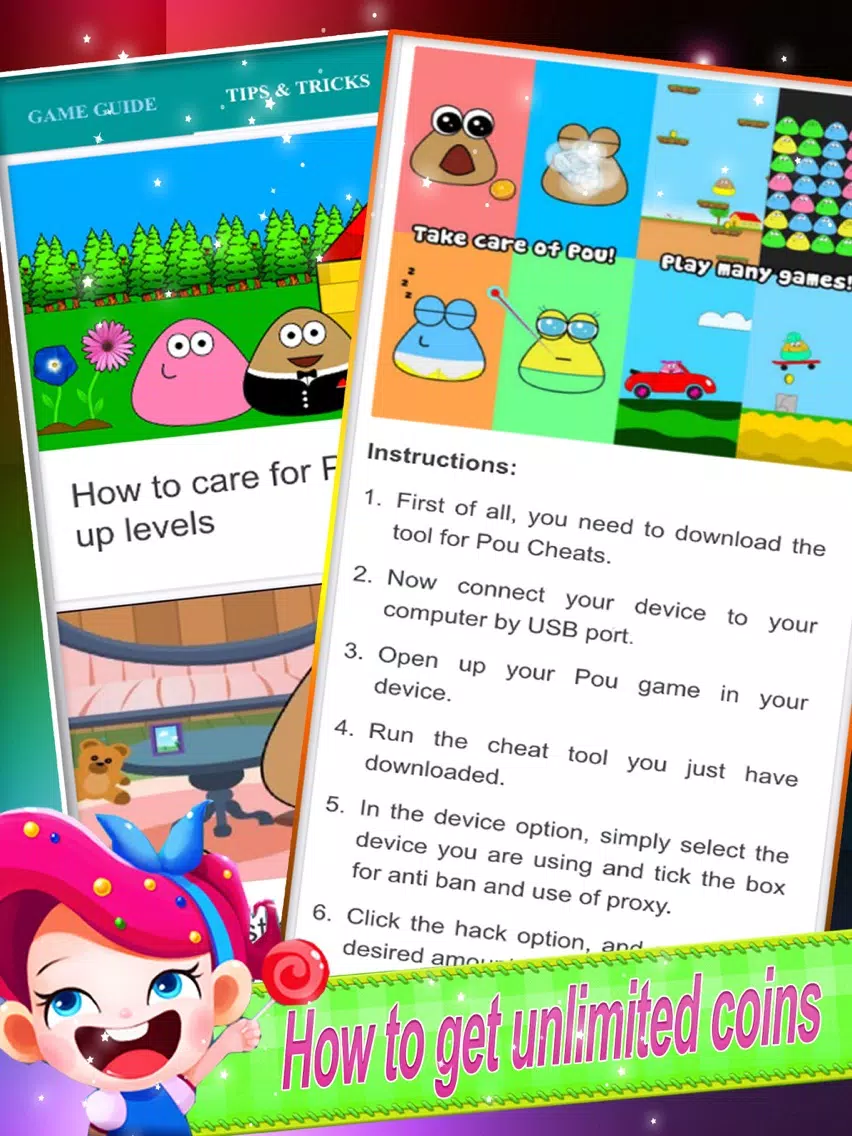 Cheats for Pou - Video, Guide iPad  Screenshots