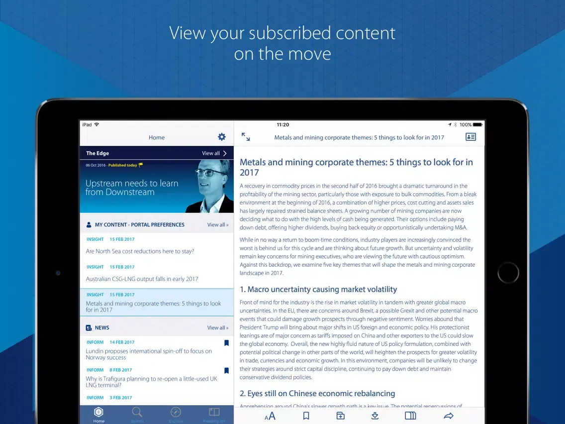 Скриншоты WoodMac Portal iPad 