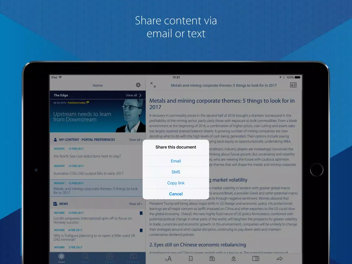 Скриншоты WoodMac Portal iPad 