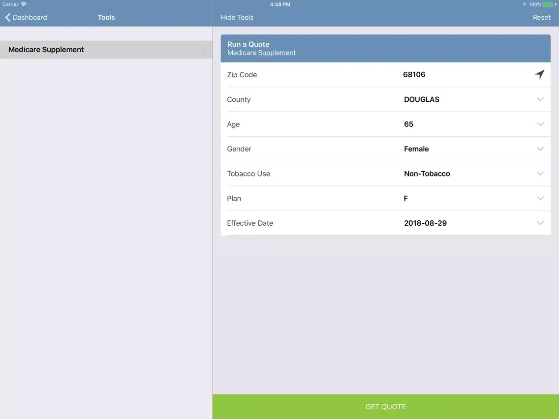 WoodmenLife Quoting iPad  Screenshots
