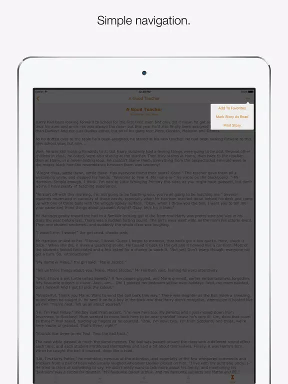 Скриншоты Harry Potter Fan Fiction iPad 