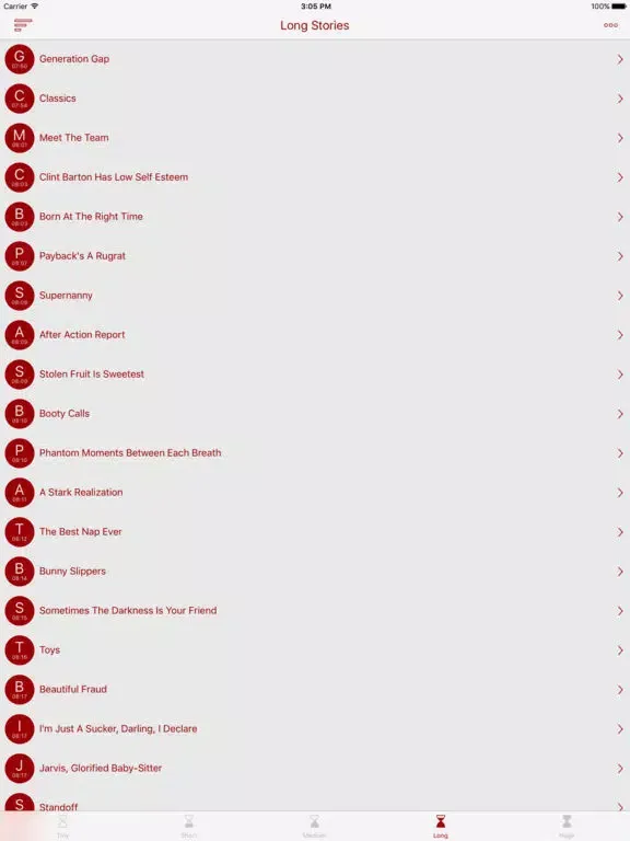 Zrzuty ekranu MCU Fan Fiction iPad 