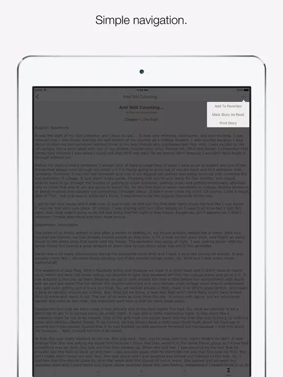 Capturas de tela do Real Person Fiction iPad 