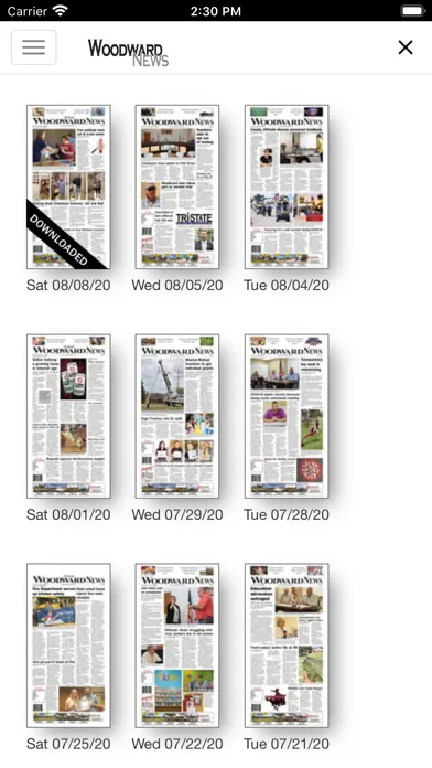 ภาพหน้าจอของ Woodward News