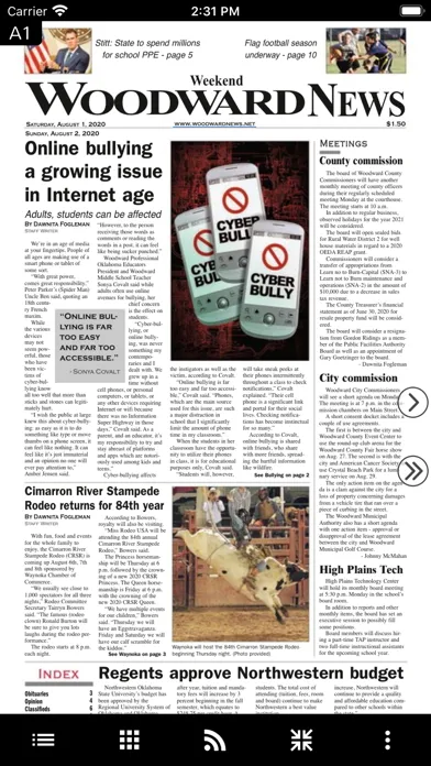 ภาพหน้าจอของ Woodward News