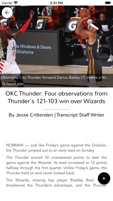 ภาพหน้าจอของ Woodward News