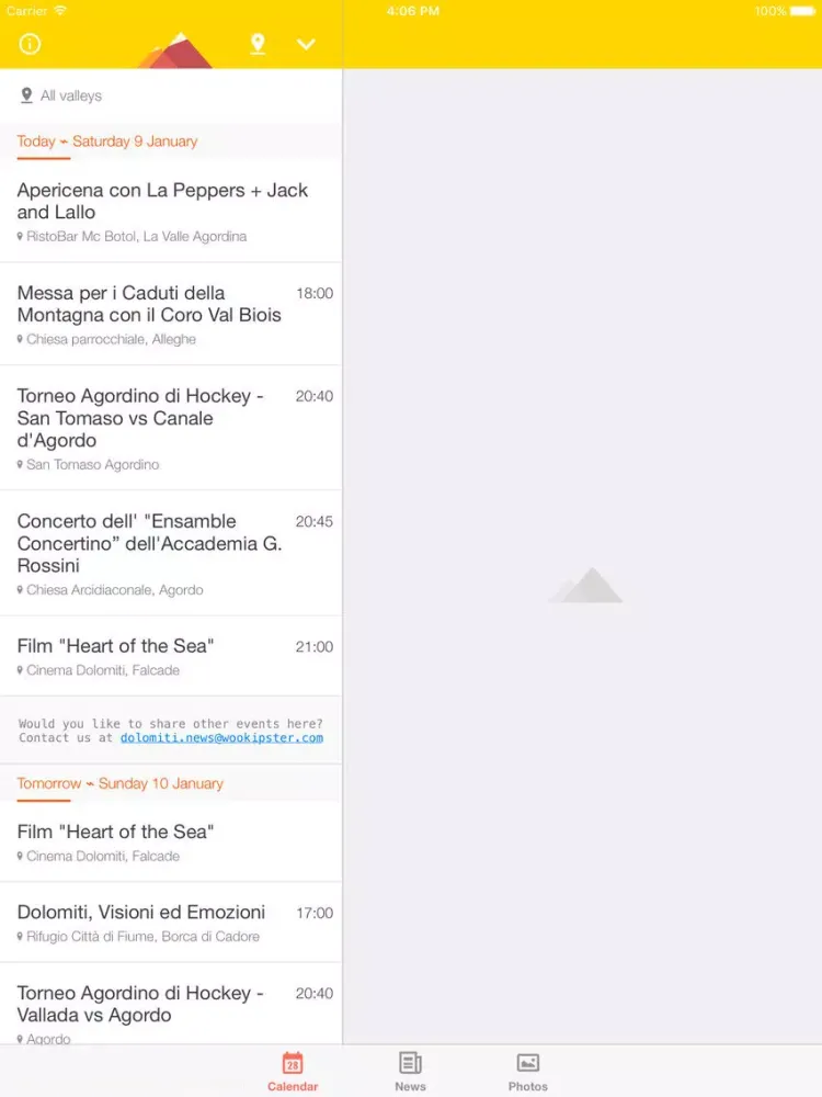 صور Dolomiti News - local events in the Agordo valley iPad 