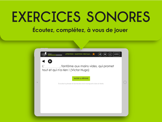 Orthographe Projet Voltaire iPad 应用截图