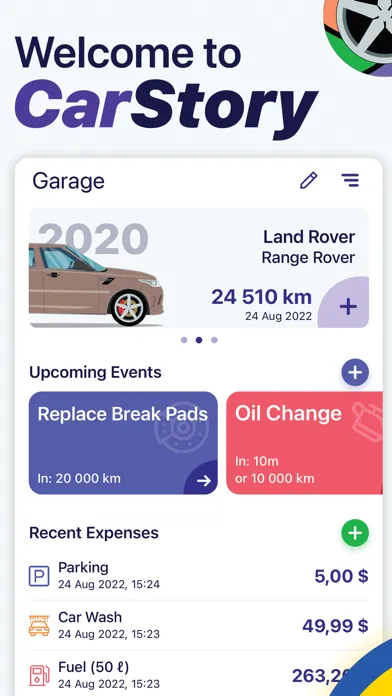 Captures d'écran de CarStory: Expenses and Mileage