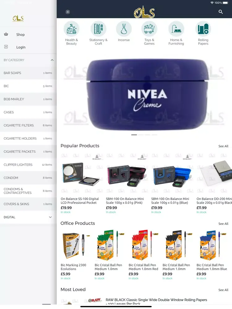 Online London Store iPad  Screenshots