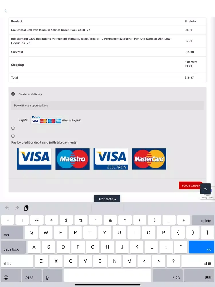 Online London Store iPad  Screenshots