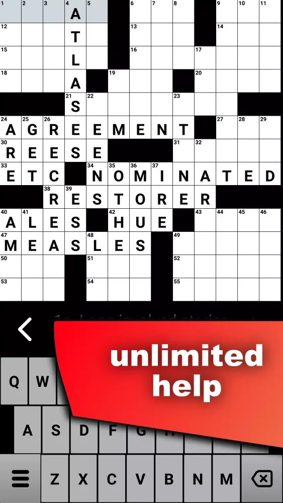 Capturas de tela do Crossword Puzzle