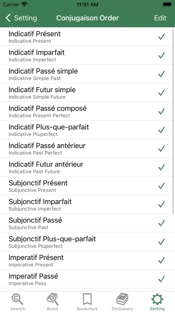 Conjugation of French Verb应用截图