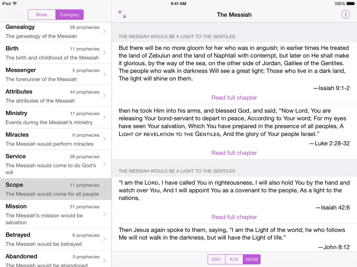 The Messiah - Bible Prophecies about Jesus Christ iPad 應用截圖