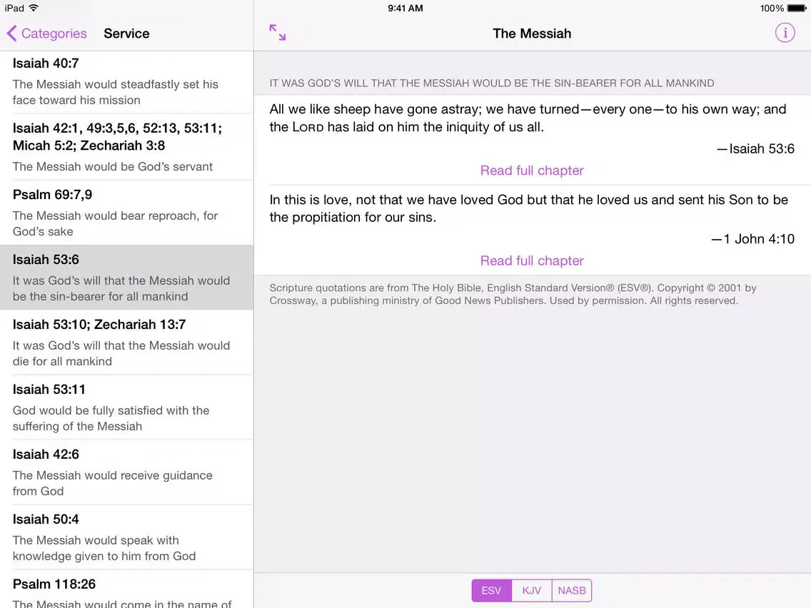 The Messiah - Bible Prophecies about Jesus Christ iPad 應用截圖