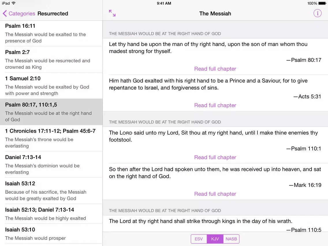 The Messiah - Bible Prophecies about Jesus Christ iPad 應用截圖