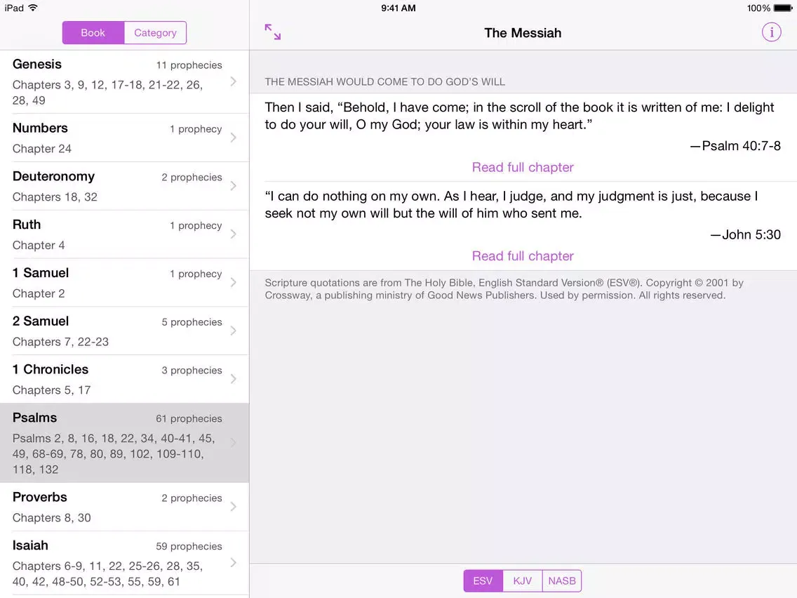 The Messiah - Bible Prophecies about Jesus Christ iPad 應用截圖