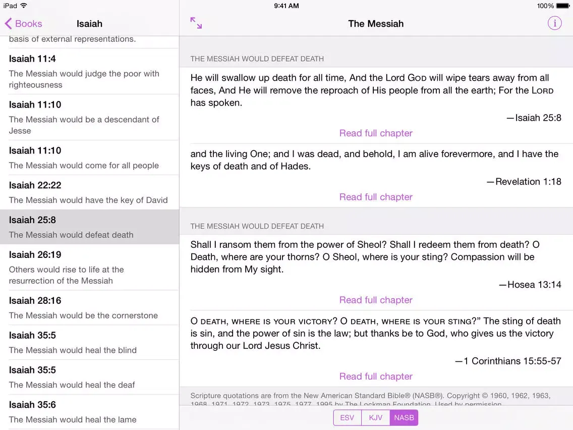 The Messiah - Bible Prophecies about Jesus Christ iPad 應用截圖