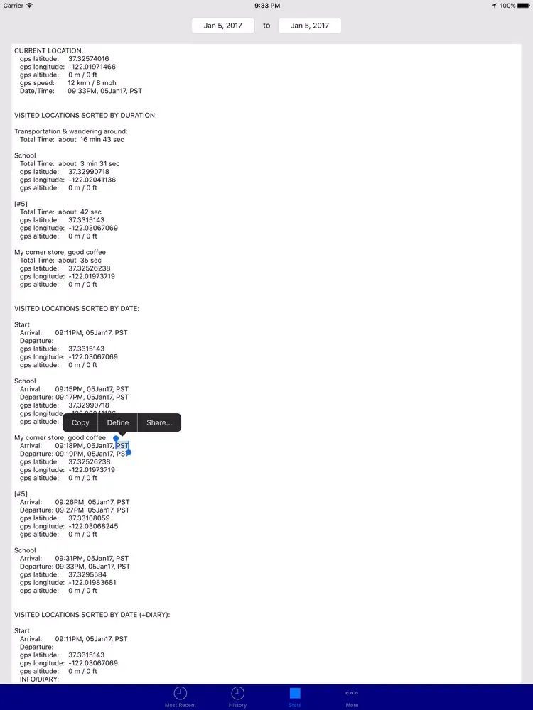 Скриншоты iLocation Diary iPad 