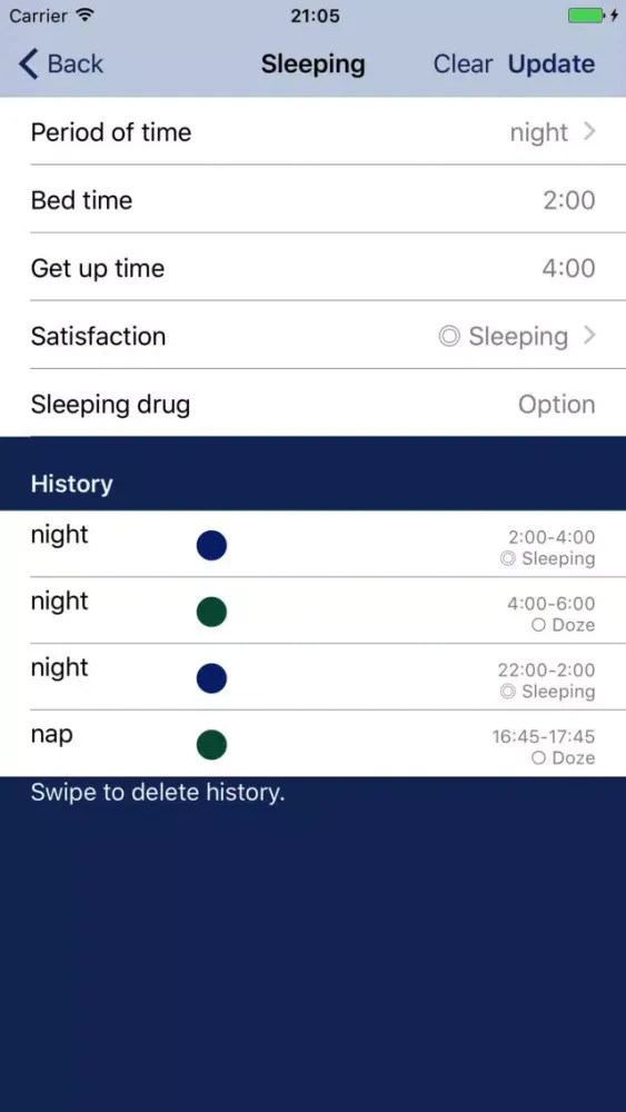 SleepNotes Ekran Görüntüleri