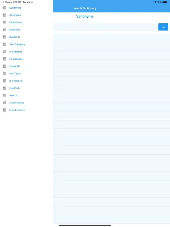 Capturas de pantalla de Words Dictionary iPad 