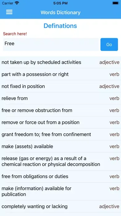 Capturas de pantalla de Words Dictionary