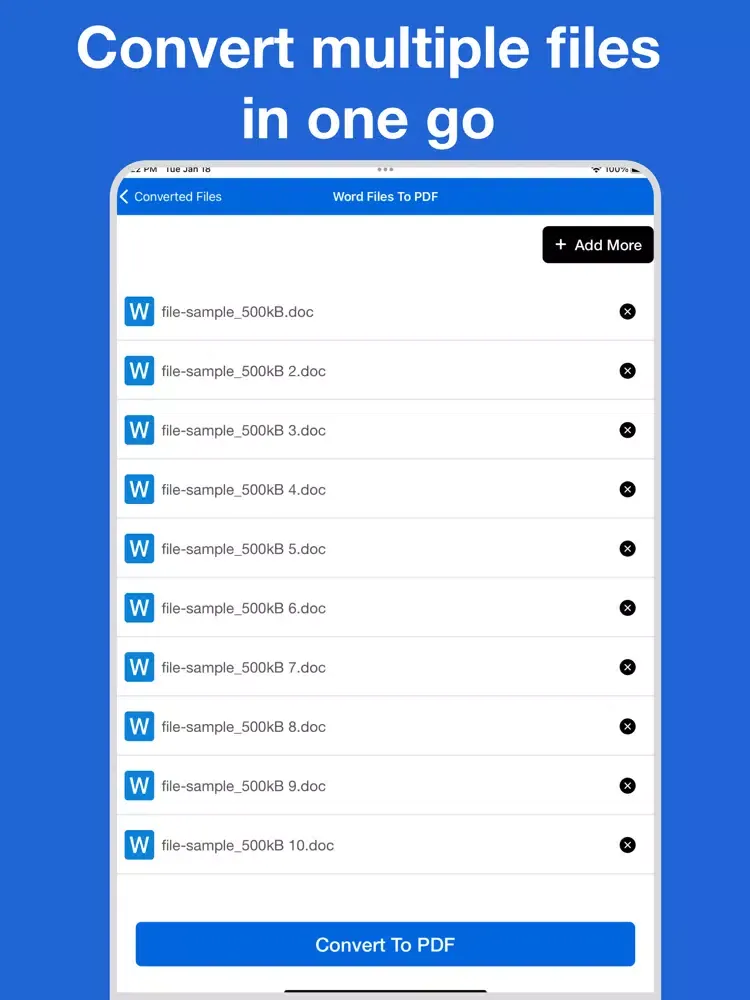 Word To PDF : PDF Converter iPad  Screenshots