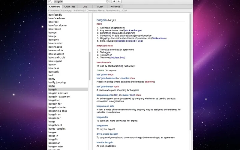 Chambers Dictionary Screenshots