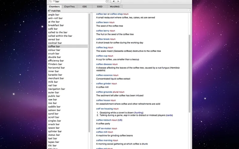Chambers Dictionary Screenshots
