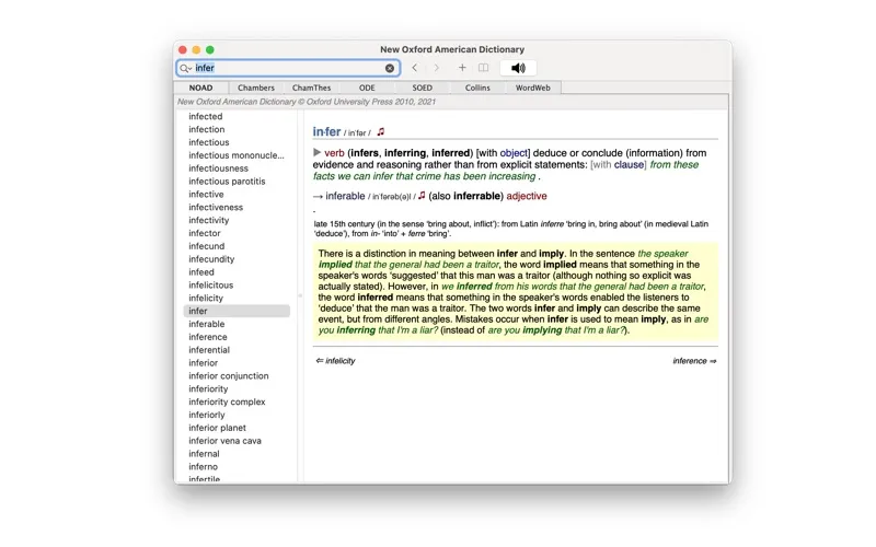 New Oxford American Dictionary Ekran Görüntüleri