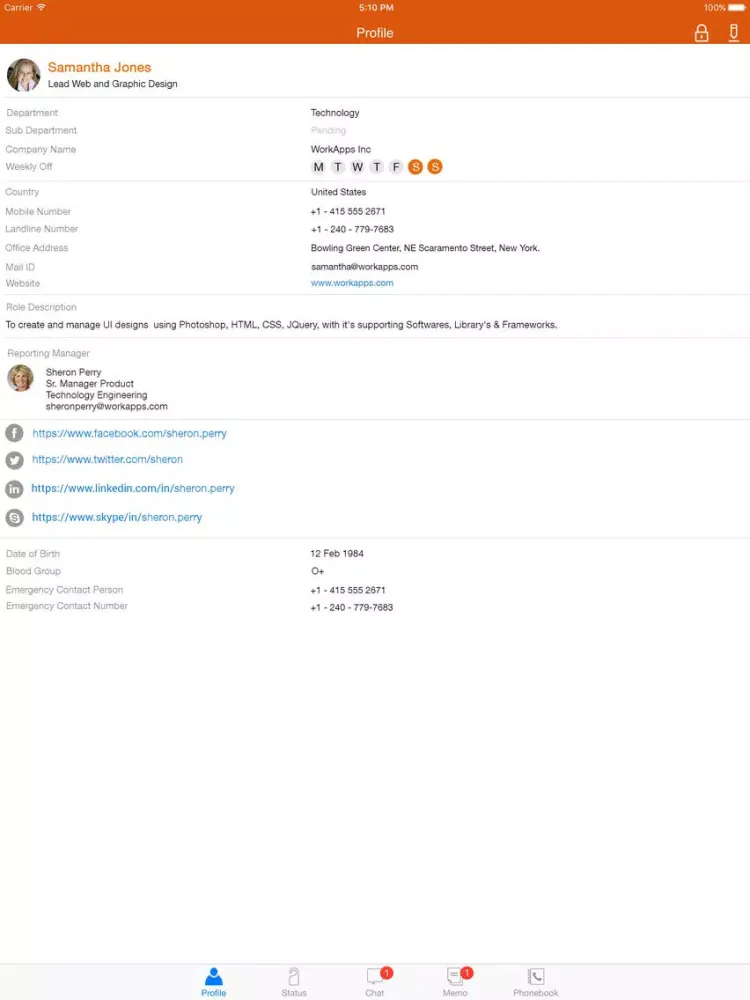 Zrzuty ekranu LyncBiz Chat iPad 