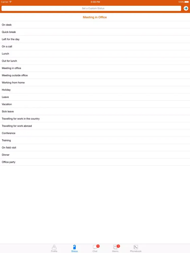Zrzuty ekranu LyncBiz Chat iPad 