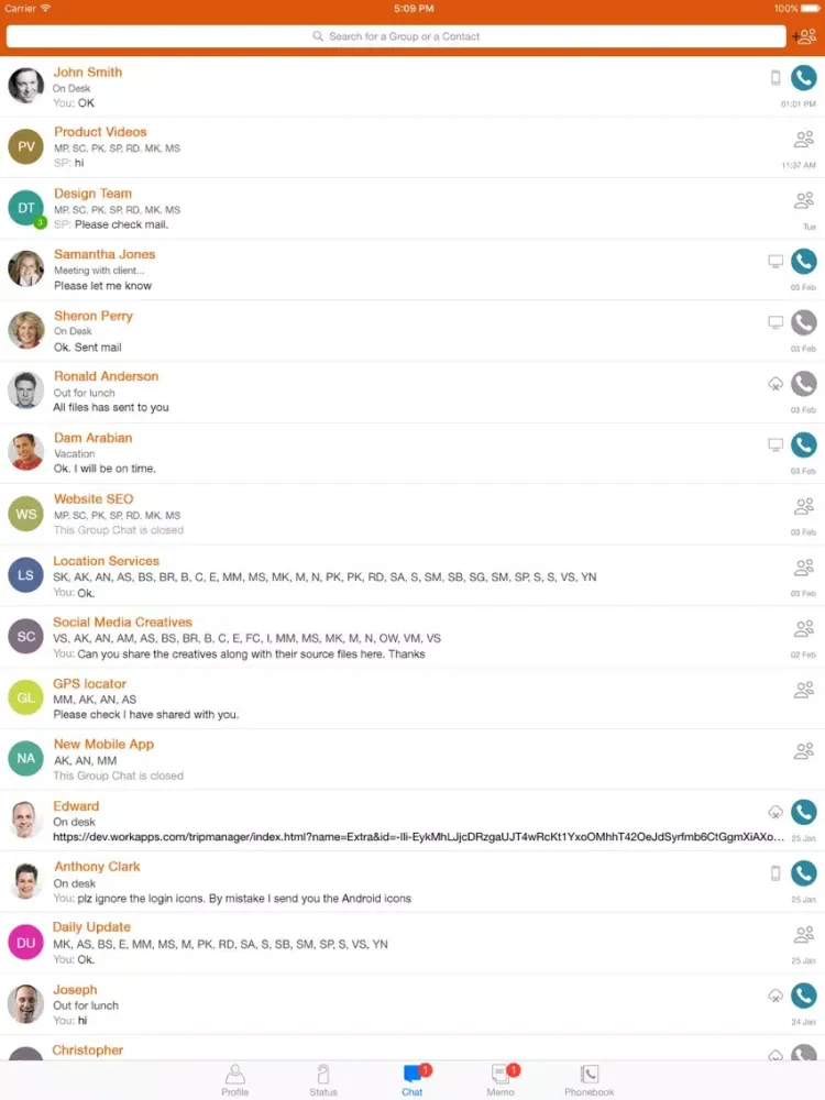 NSDL e-Gov Office Chat iPad  スクリーンショット